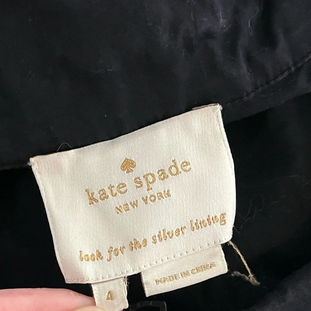 Kate Spade Zip Front Collared Black Dress